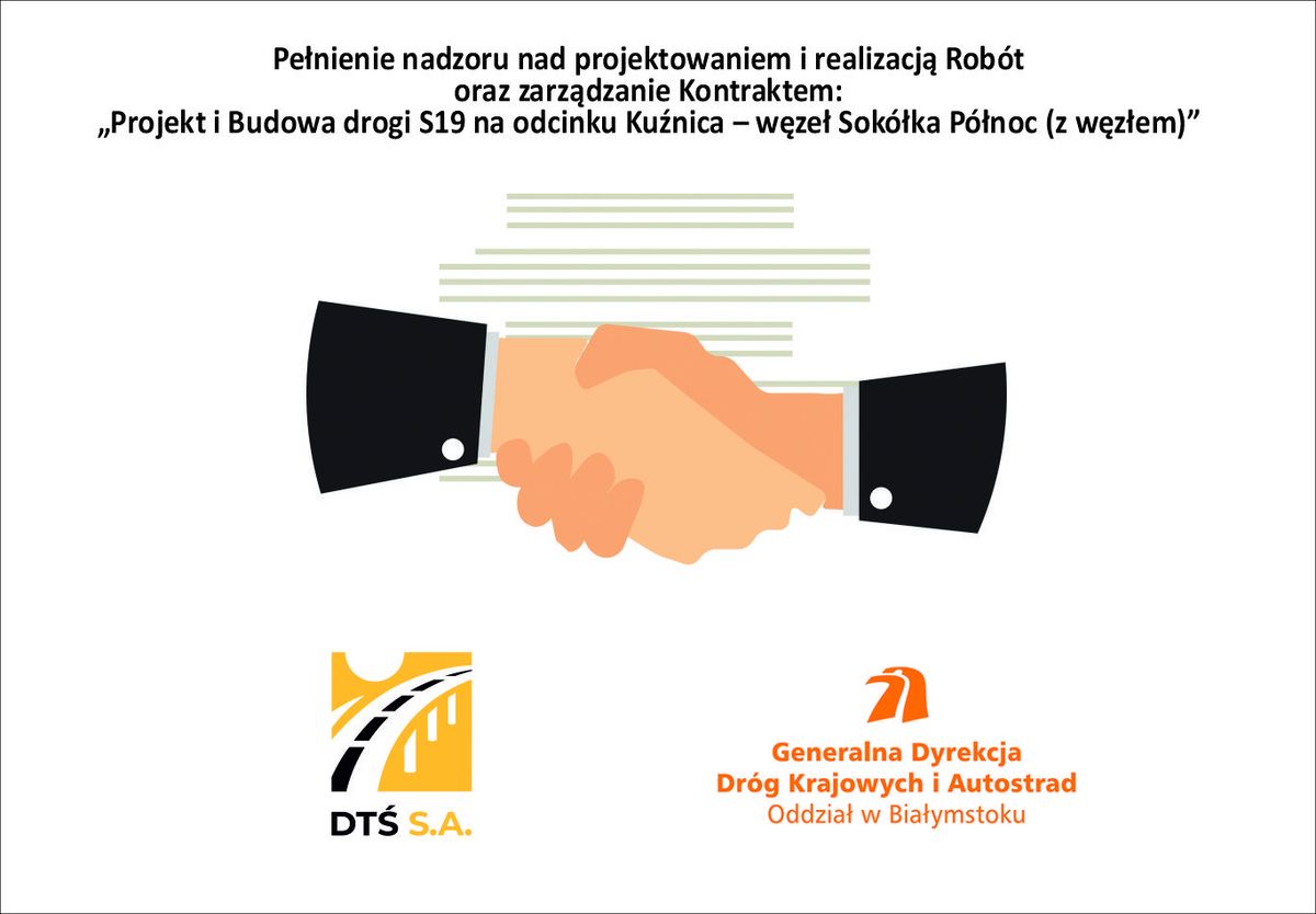 Contract signing for supervision and management: Design and construction of S19 road Kuźnica – Sokółka junction