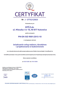Certyfikat ISO dla DTŚ S.A.