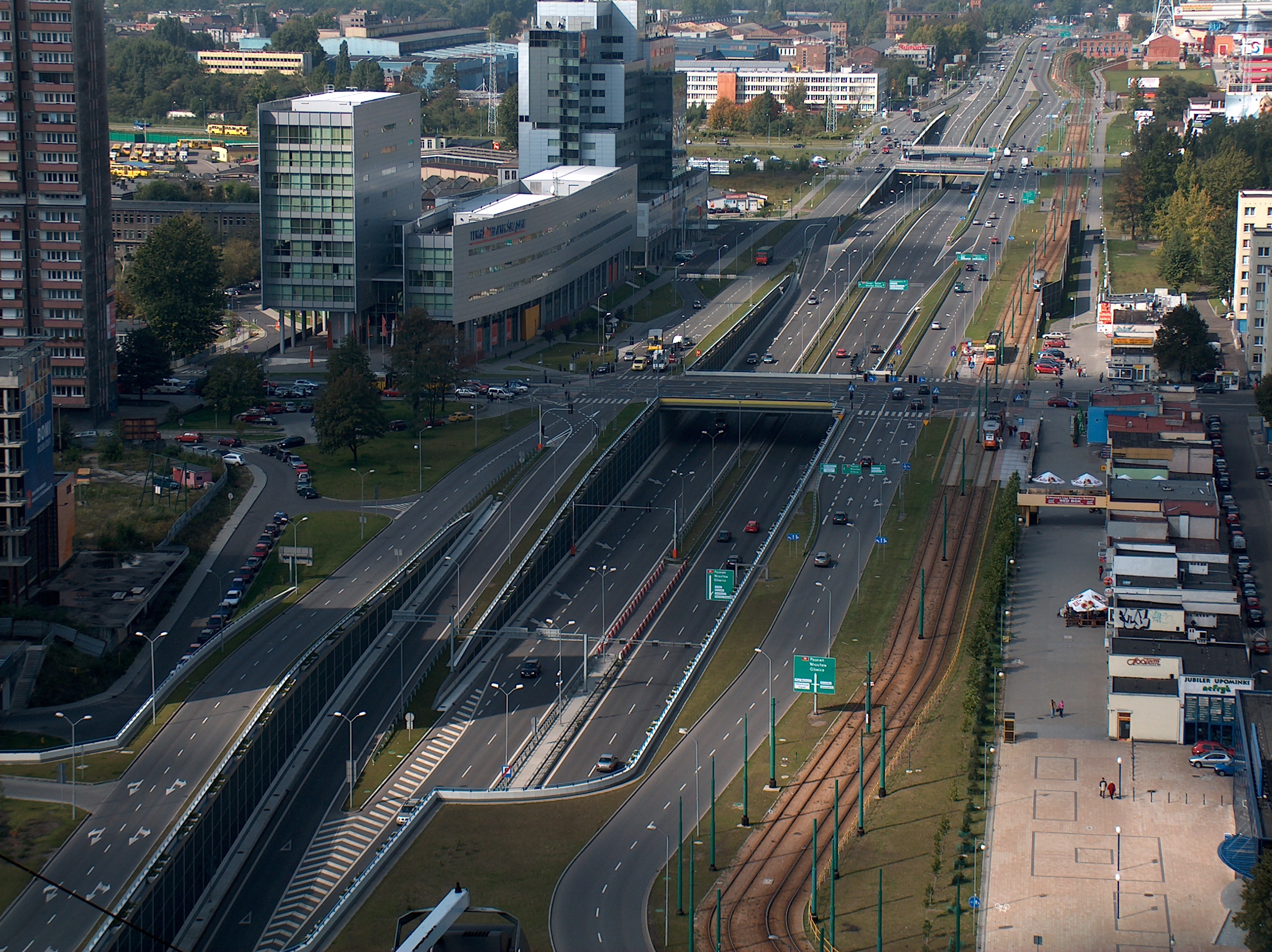 Katowice - węzeł DTŚ z ul. Sokolską (fot. M. Staszyk)